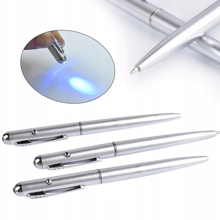 6x NIEWIDZIALNY DŁUGOPIS UV PISAK SEKRETNY TAJNY NIEWIDOCZNY SZPIEGOWSKI