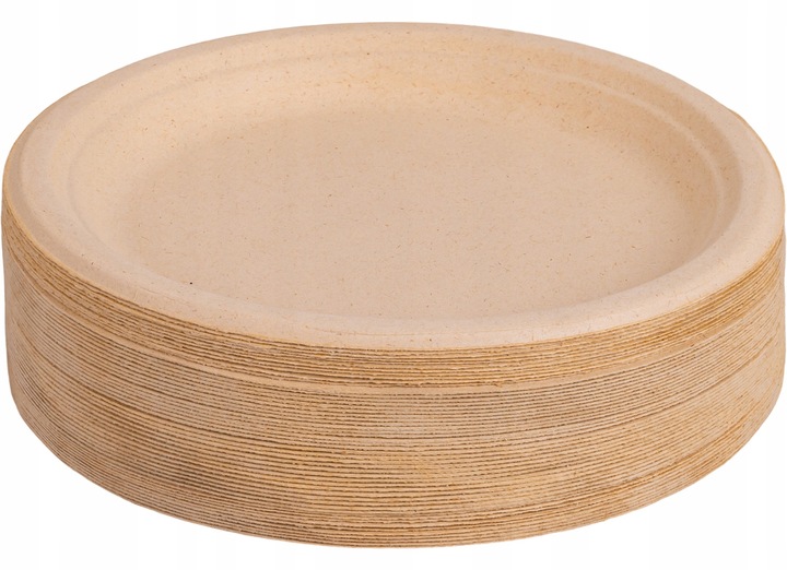 Talerze jednorazowe z trzciny cukrowej LEPSZE NIŻ PAPIEROWE 50 szt. Ø 26 cm