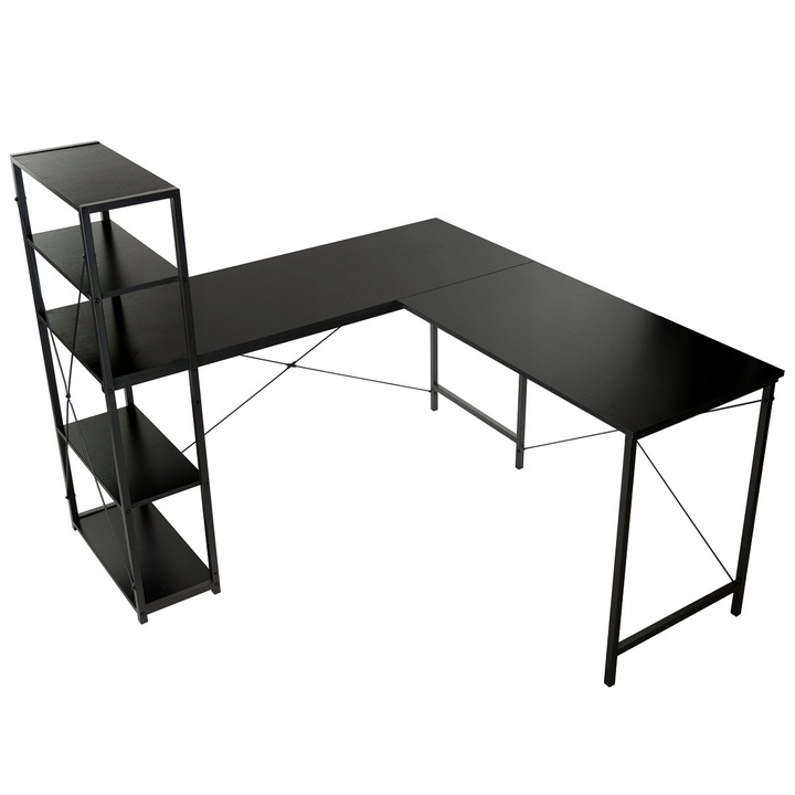 DUŻE BIURKO NAROŻNE KOMPUTEROWE DWUSTRONNE DO BIURA LOFT METALOWE