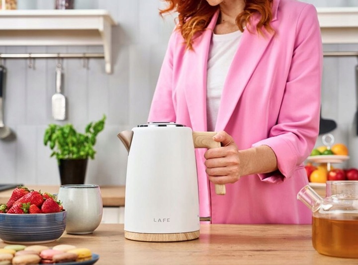 Czajnik elektryczny LAFE Scandi Pro Biały Boho 2200W 1,7L Stalowy