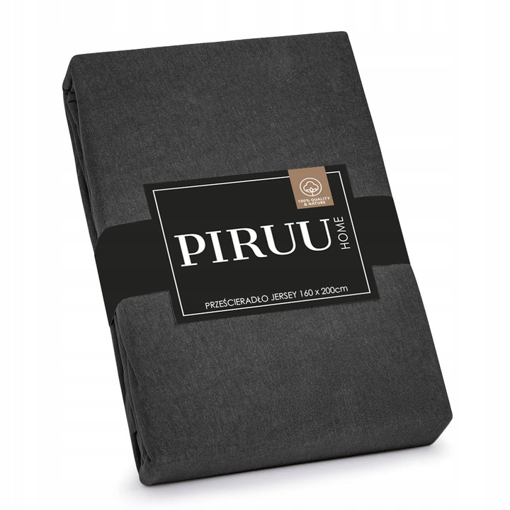 Bawełniane Prześcieradło z Gumką 160x200 Miękkie Kolor Ciemnoszary Jersey