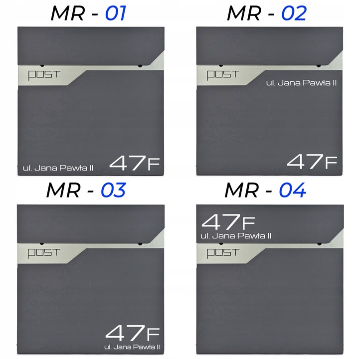 SKRZYNKA NA LISTY POCZTOWA Z ADRESEM NAPISEM NUMEREM DOMU ANTRACYT