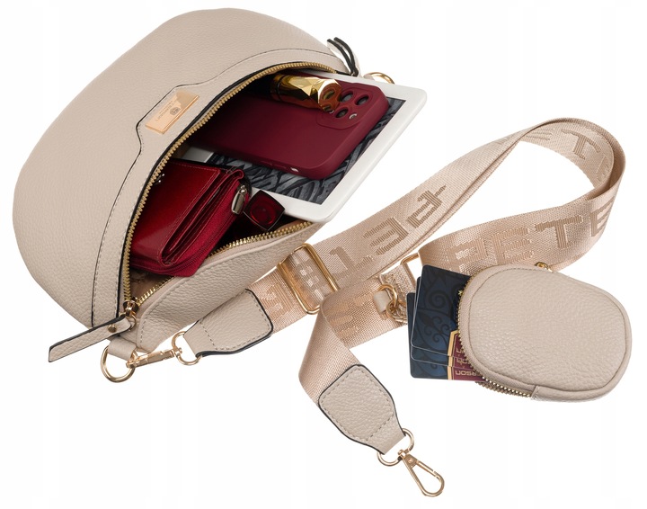 Damska saszetka pojemna nerka odpinany pasek torebka crossbody miejska