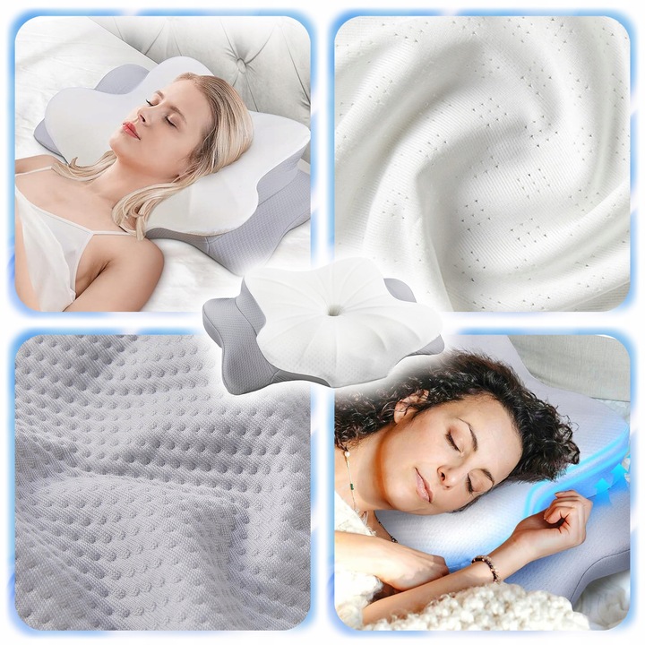 PODUSZKA ORTOPEDYCZNA ERGONOMICZNA PIANKI MEMORY PROFILOWANA POD KARK SZYJĘ