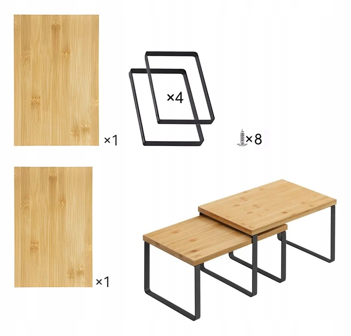 KOMPLET DWÓCH PÓŁEK kuchennych BANBUS na przyprawy do szafy STOJAK