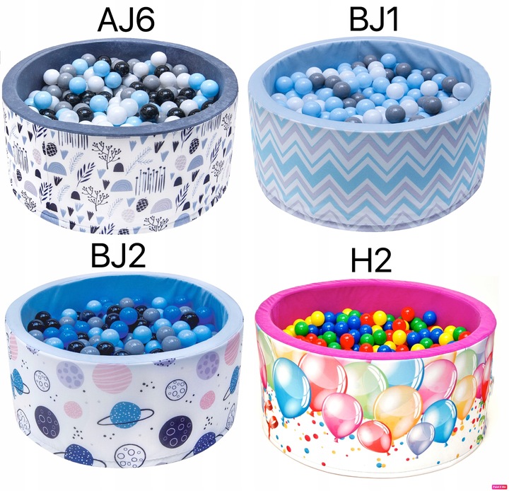 Suchy Basen z piłeczkami 90x40 piłkami 200 wzory dla dzieci kojec z kulkami