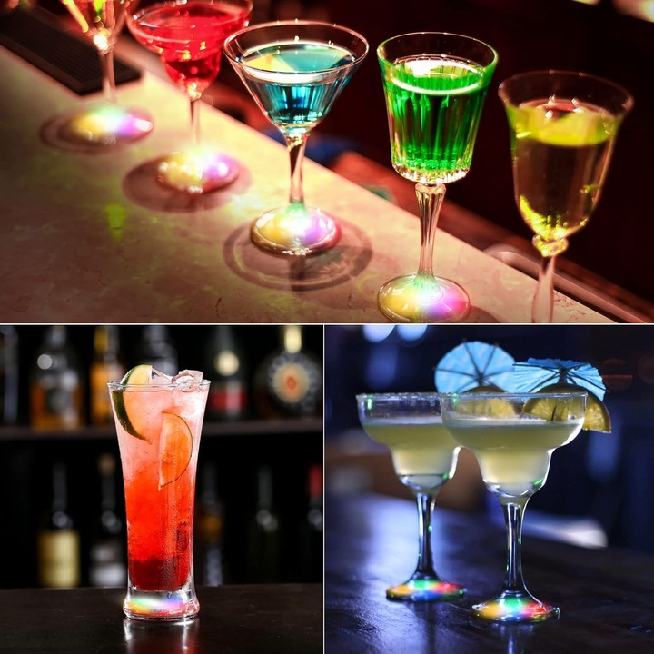 Podstawka Naklejka LED pod Butelkę Szklankę Kubek Zestaw 10 szt.