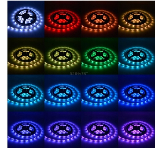 ZESTAW 5 METRÓW TAŚMY LED RGB + pilot