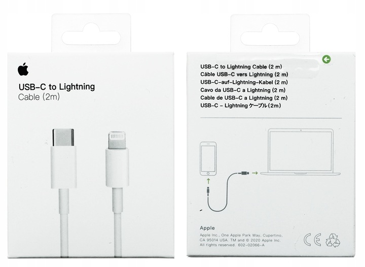 KABEL USB-C LIGHTNING PD 20W 3A DO IPHONE 13 11 APPLE 2M SZYBKIE ŁADOWANIE
