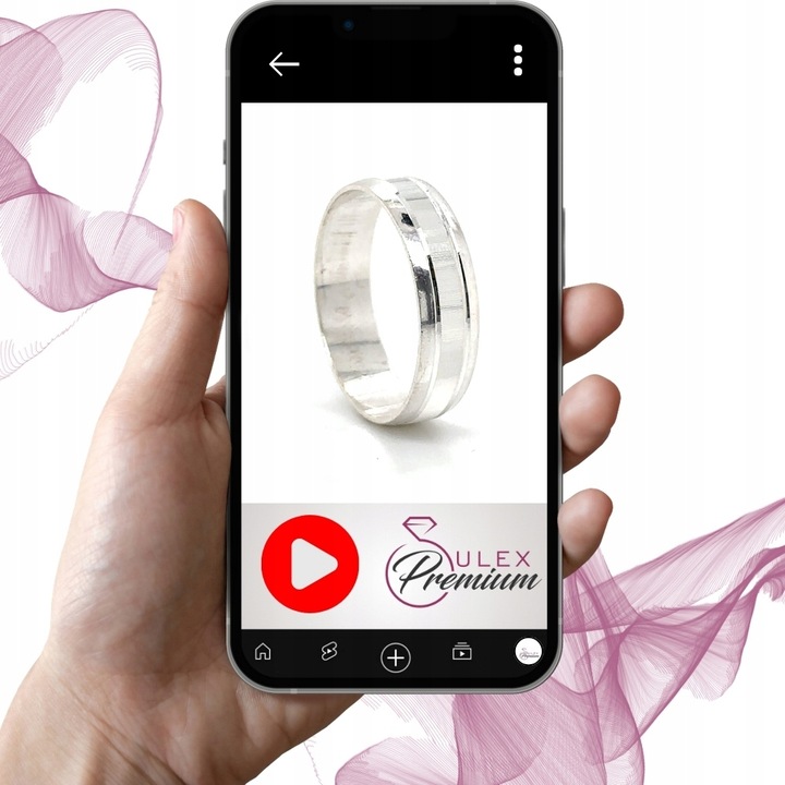 Pierścionek Męski srebrny pr. 925 Obrączka Diamentowana szer. 6 mm | r. 23