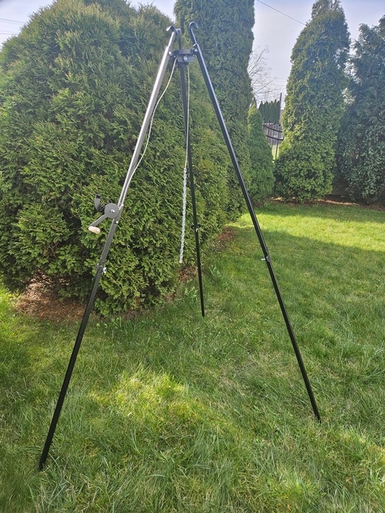 TRÓJNÓG 210 CM OGRODOWY GRILL OGNISKOWY OGROMNY