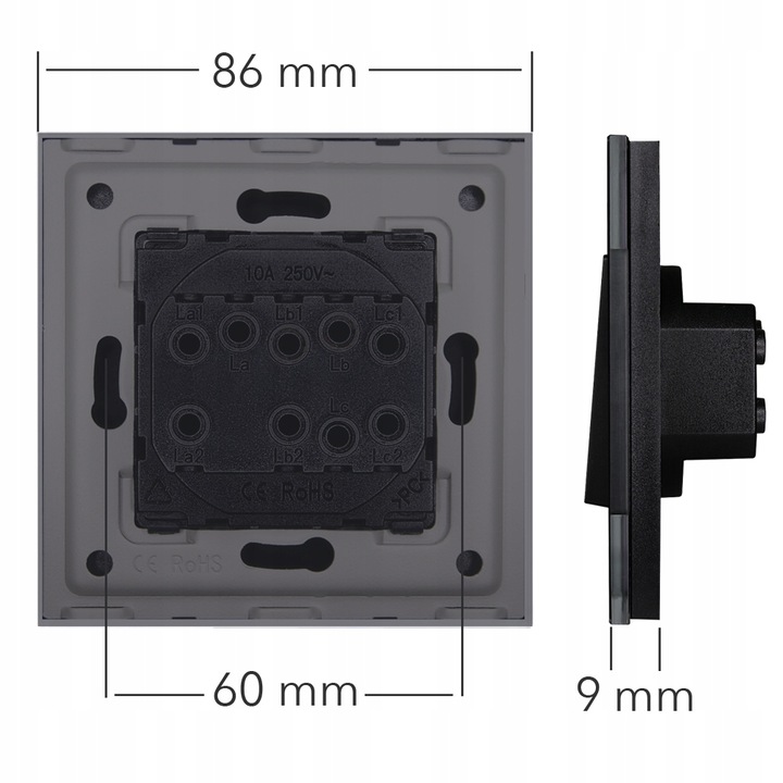 Gniazdo Gniazdko z Bolcem Podwójne Szklane z Uziemieniem Szkło MIUUN