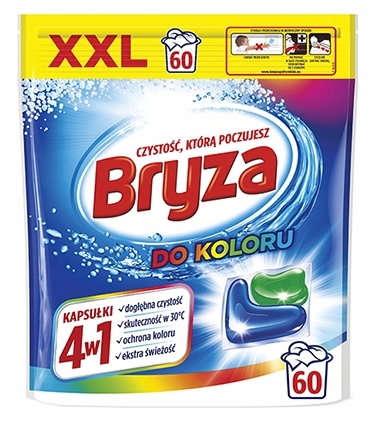 Bryza 4w1 Kapsułki do prania kolorów 60 szt