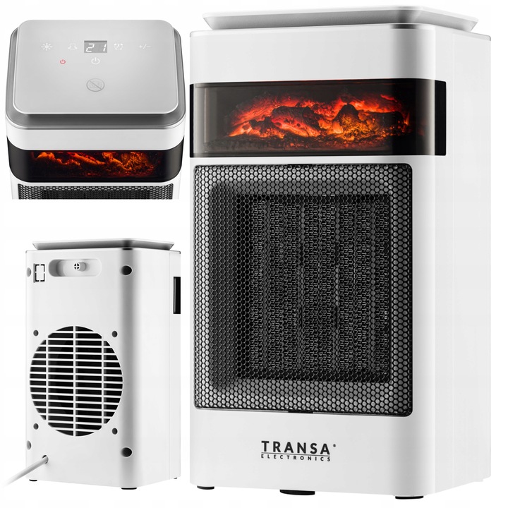 Termowentylator Grzejnik ceramiczny FARELKA Efekt Płomienia Panel LCD