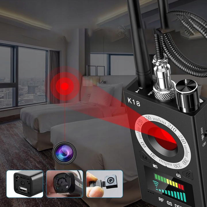 WYKRYWACZ PODSŁUCHÓW I KAMER GSM GPS UKRYTYCH LOKALIZATORÓW DETEKTOR WIFI