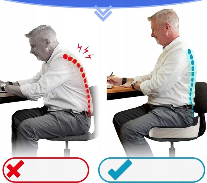 PODUSZKA ORTOPEDYCZNA DO SIEDZENIA PROFILOWANA MEMORY NA KRZESŁO FOTEL DUŻA