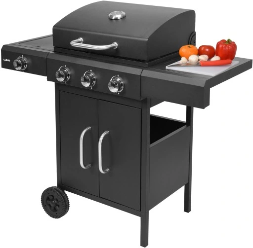 GRILL GAZOWY PALNIKI 3+1 + POKROWIEC I REDUKTOR