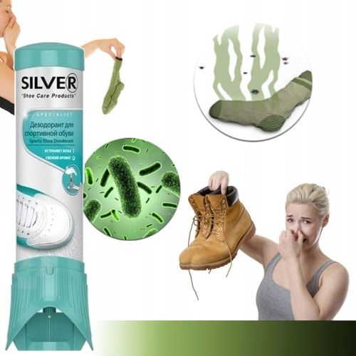 3 x DEZODORANT DO BUTÓW OBUWIA ODŚWIERZACZ NANO SILVER SPORT 100 ml