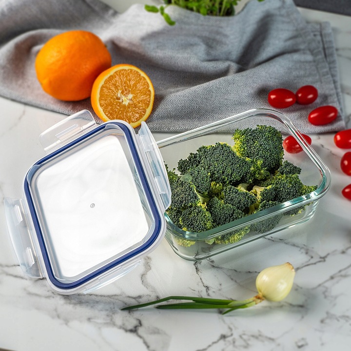 SZKLANY POJEMNIK NA ŻYWNOŚĆ JEDZENIE 1040ml Z POKRYWKĄ PUDEŁKO ŚNIADANIÓWKA