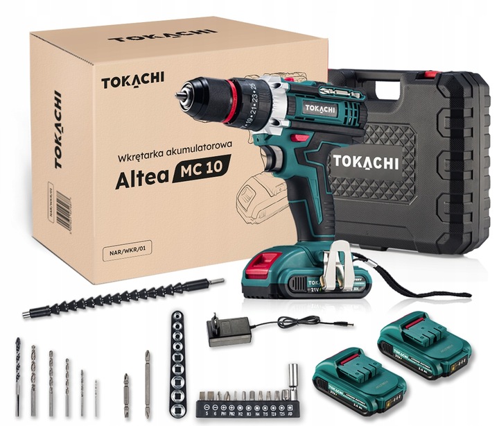 WIERTARKO WKRĘTARKA AKUMULATOROWA UDAROWA WIERTARKA 2xAKU METALOWA