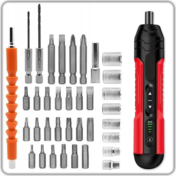 WKRĘTAK ELEKTRYCZNY ŚRUBOKRĘT AKUMULATOROWY WKRĘTARKA RĘCZNA 24 BIT