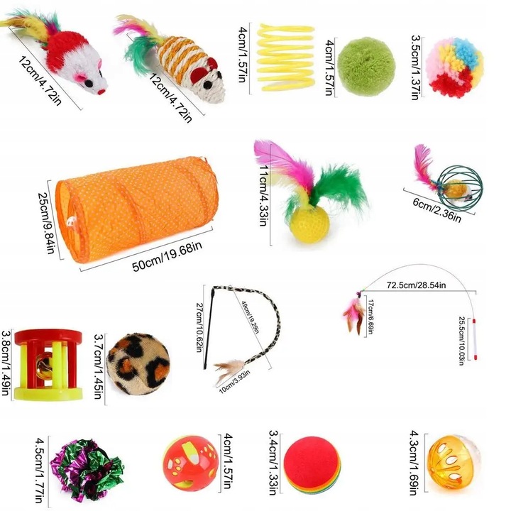 Zabawki Dla Kota Ryba Wędka Tunel Drapak Dla Kota Zestaw 28el + Kocimietka