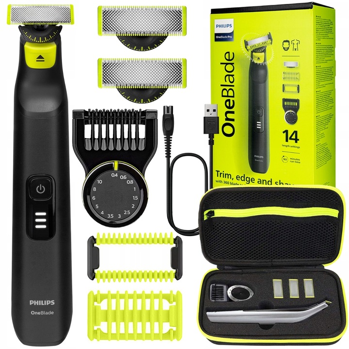 GOLARKA MĘSKA PHILIPS ONEBLADE PRO 360 MASZYNKA DO TWARZY I CIAŁA +