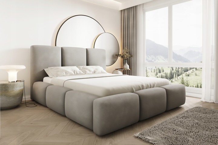 Łóżko Tapicerowane Bubble 180x200 z Pojemnikiem Stelaż Podnoszony