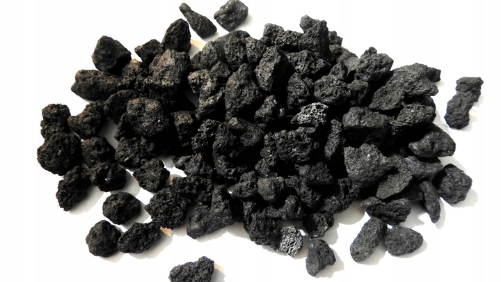 LAWA WULKANICZNA CZARNA GRAFIT PODŁOŻE ŻWIREK AKWARIUM DNO 8-16 mm 25 kg