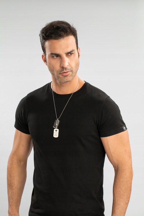 Nieśmiertelnik Z Grawerem Ze Stali Męski Podwójny Z Łańcuszkiem I Pudełkiem