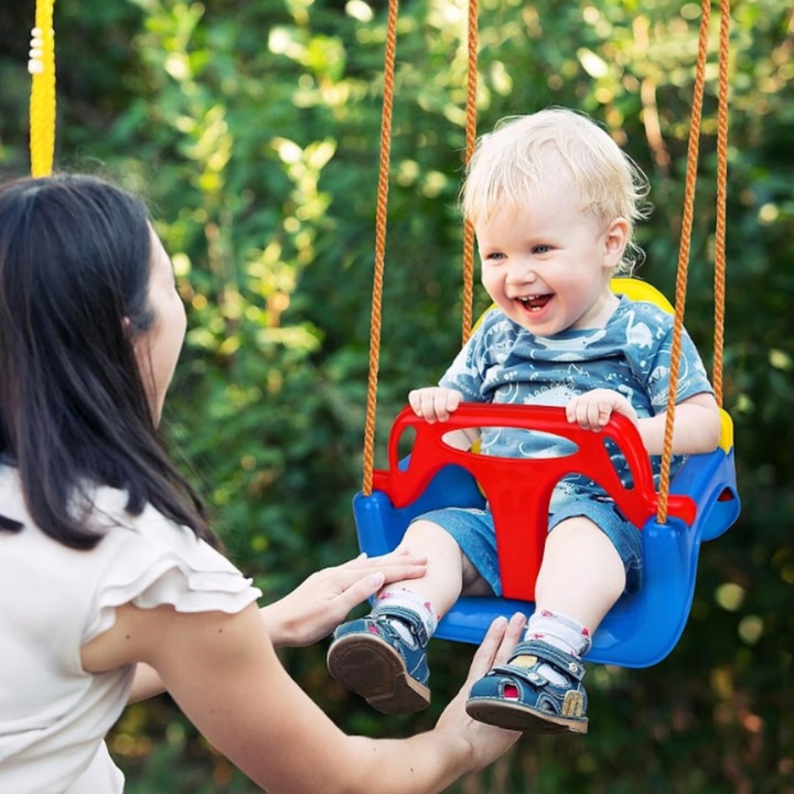 Huśtawka Ogrodowa Modułowa domowa dla Dzieci 3w1 Mocna na Linach Bezpieczna