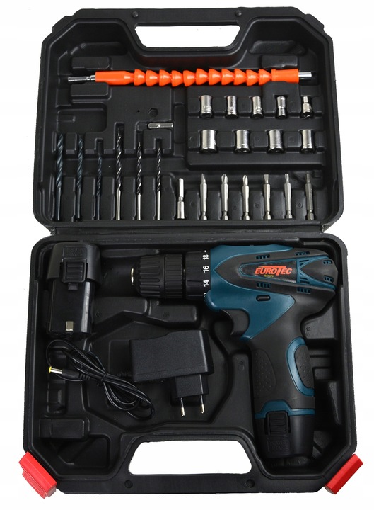 WKRĘTARKA AKUMULATOROWA 2x Akumulator 2 BIEGI WALIZKA + Zestaw Bitów