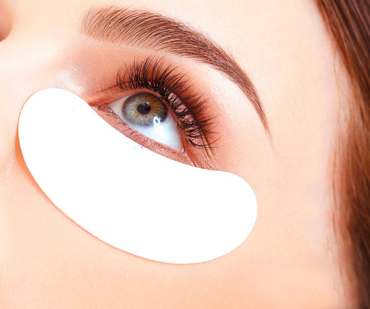 100szt Płatki pod oczy do przedłużania rzęs żelowe czarne