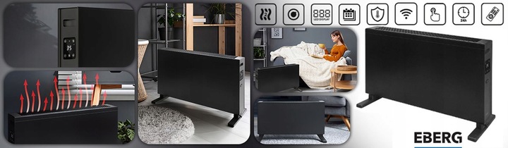 Grzejnik elektryczny konwektorowy EBERG DEXO 2000W WiFi termostat LED pilot