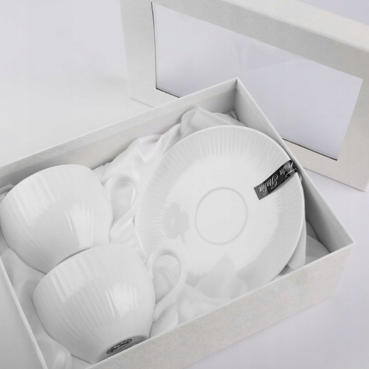 KOMPLET PORCELANOWYCH FILIŻANEK ZEOLIA 250ML 2SZT DO KAWY HERBATY