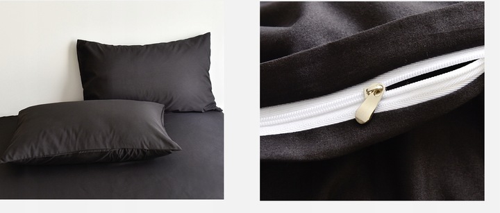 KOMPLET POŚCIELI 140x200 2x POSZEWKI 70x80 MIKROFIBRA GŁADKA MIĘKKA CZARNA