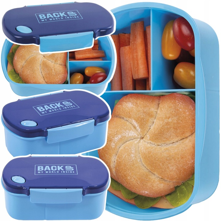 ZESTAW ŚNIADANIOWY BIDON ŚNIADANIÓWKA BACKUP NIEBIESKI