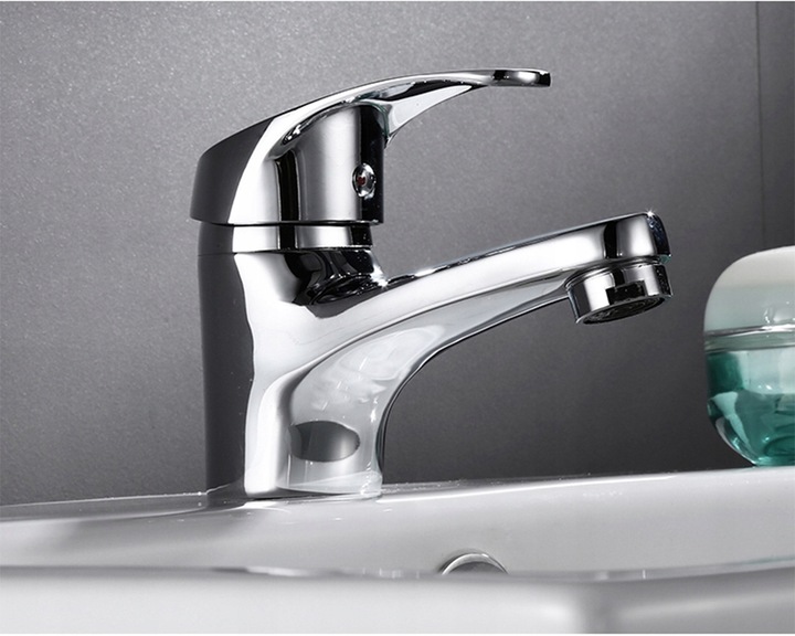 BATERIA UMYWALKOWA NISKA ŁAZIENKOWA NABLATOWA CHROM KRAN DO UMYWALKI MAŁA