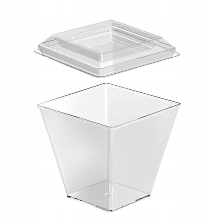 Pojemniki pucharki do deserów przekąsek z pokrywką 120ml 50sztuk