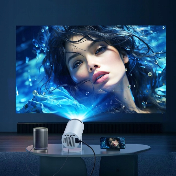 MINI PROJEKTOR SMART RZUTNIK FULL HD Z GŁOŚNIKIEM ANDROID TV WIFI BLUETOOTH