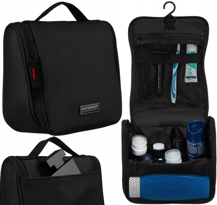 Kosmetyczka męska Peterson z haczykiem podróżna pojemna na kosmetyki