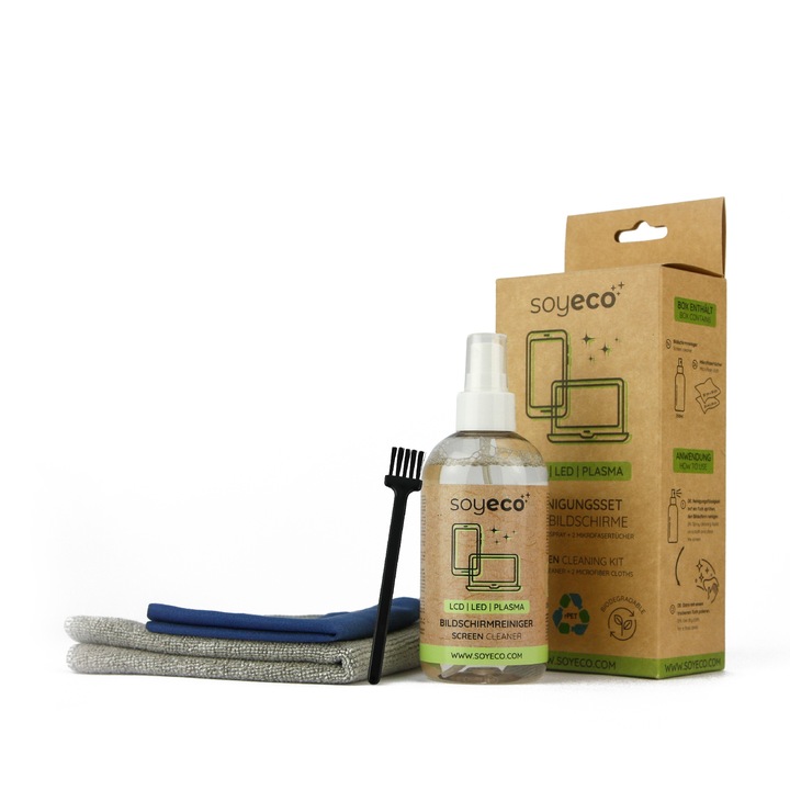 PŁYN DO CZYSZCZENIA EKRANÓW TV LCD LCD MONITORÓW ZESTAW Z MIKROFIBRĄ x2 -
