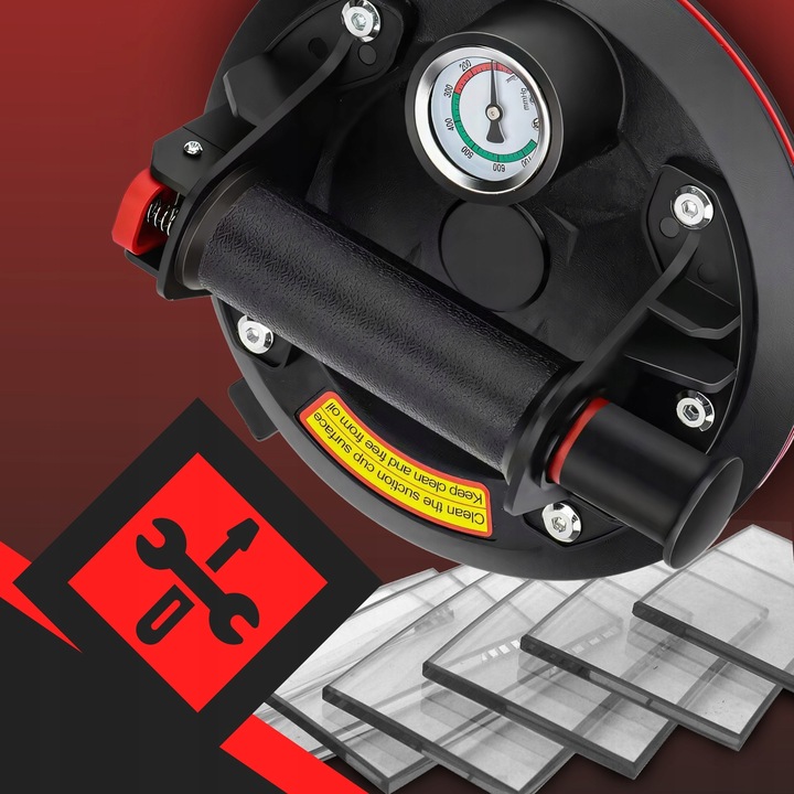 2X PRZYSSAWKA UCHWYT DO PŁYTEK GLAZURY SZYB 220KG Z POMPKĄ I