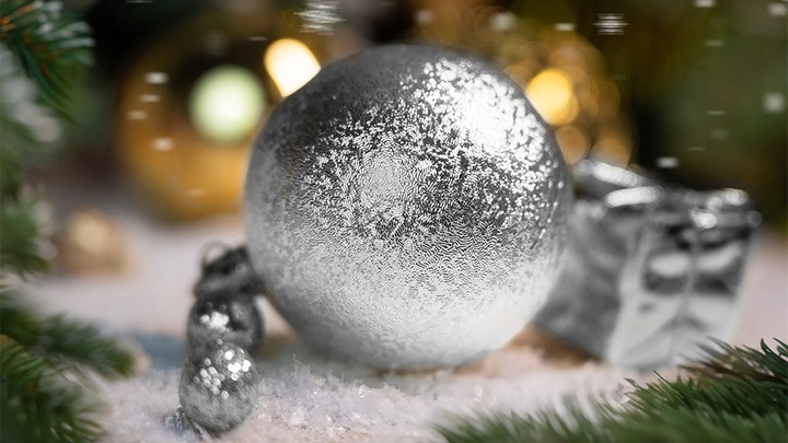 ZESTAW BOMBEK na Choinke 100szt Silver mix Bombki Choinkowe Świąteczne