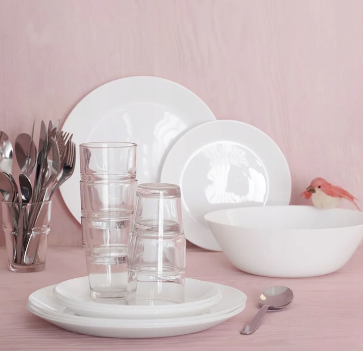 Serwis obiadowy Ikea OFTAST 18 szt miski talerze talerzyki
