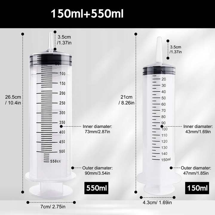 STRZYKAWKA 500ML, STRZYKAWKA Z WĘŻEM, DO LABORATORIÓW NAUKOWYCH, BEZ IGŁY