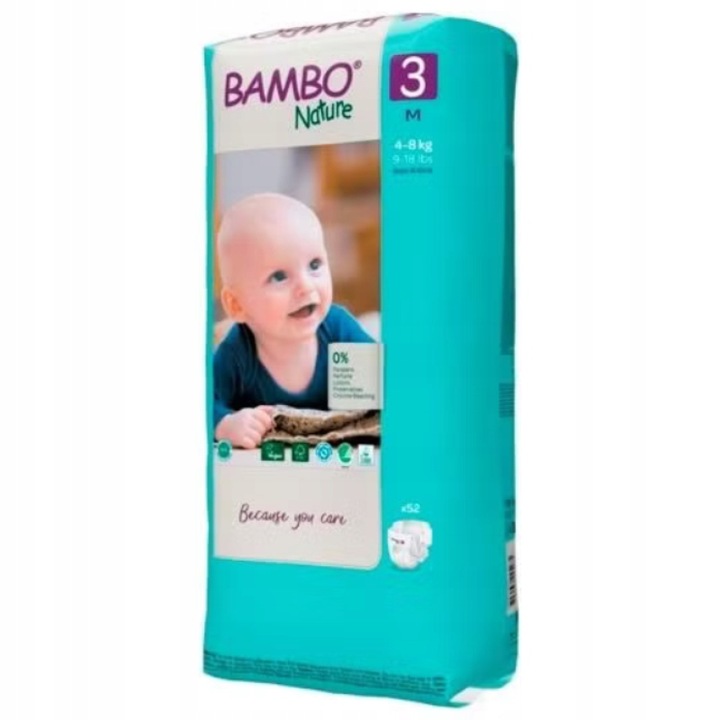 Bambo Nature 3 Midi 4-8 kg, 52 szt.
