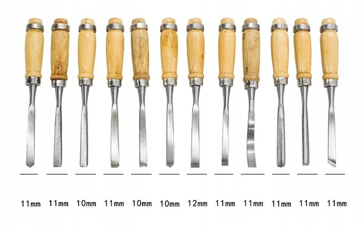 ZESTAW DŁUT RZEŹBIARSKICH DO DREWNA SNYCERSKIE STOLARSKIE ETUI ZESTAW