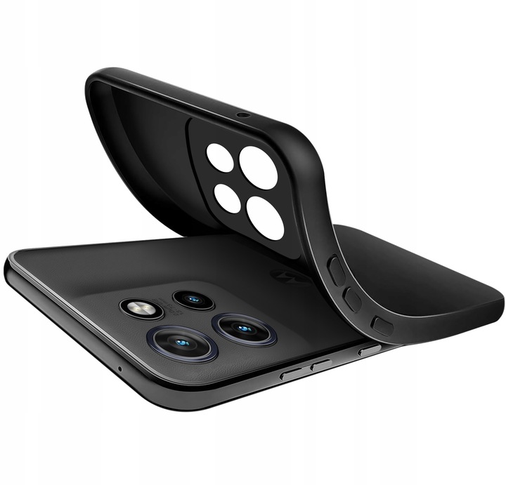 Etui do Motorola Moto EDGE 50 Neo silikonowe MATOWE CZARNE + Szkło ochronne
