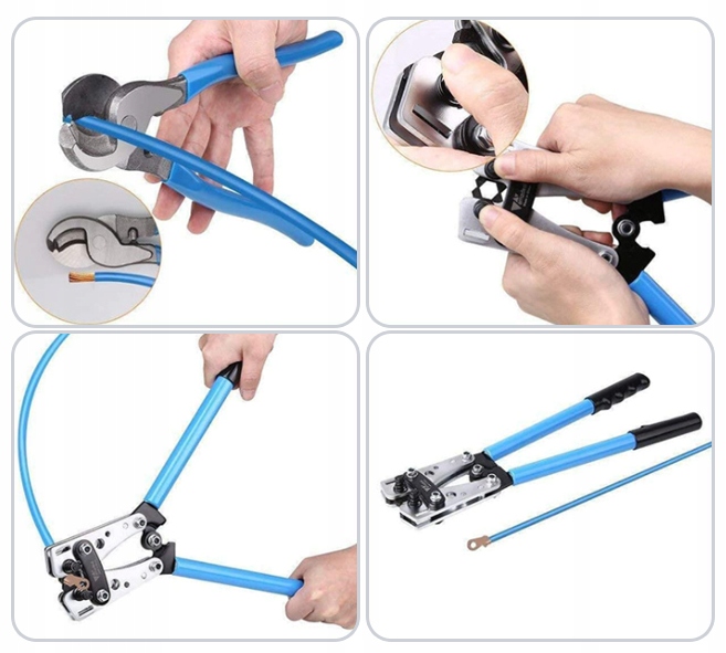 ZACISKARKA KOŃCÓWEK KABLI PRZEWODÓW PRASKA TULEJKI 6-50mm2 + 60